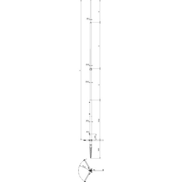 Telesc. lightn. prot. mast 9000mm above ground St/tZn-Al, screw-in fou image 2