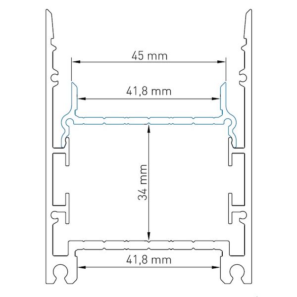 Aluminium insert SL L-2000mm W-51mm H-19mm image 3