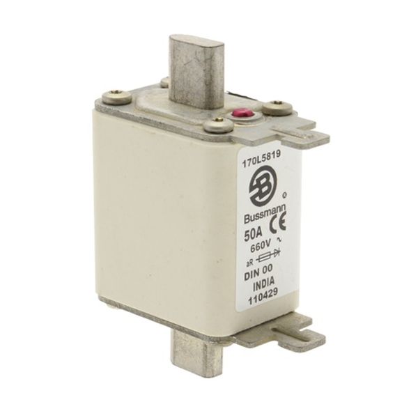 Fuse-link, high speed, 50 A, AC 660 V, DIN 00, 30 x 60 x 78 mm, aR, DIN, IEC, single indicator image 4