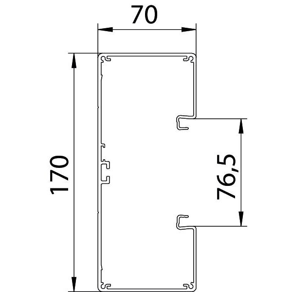 GA-S70170EL Device installation trunking symmetrical 70x170x2000 image 2