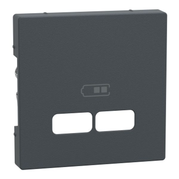 System M central plate USB charger anthracite image 5