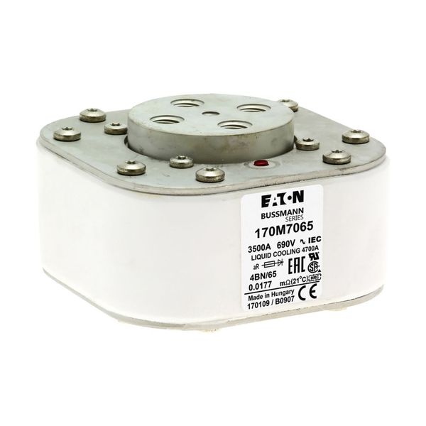 Fuse-link, high speed, 3500 A, AC 690 V, size 4, 67 x 105 x 105 mm, aR, IEC, single indicator image 5