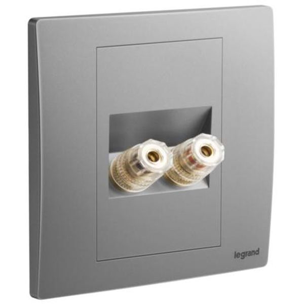 Mallia Senses 1 gang single loudspeaker socket outlet - Dark Silver image 1