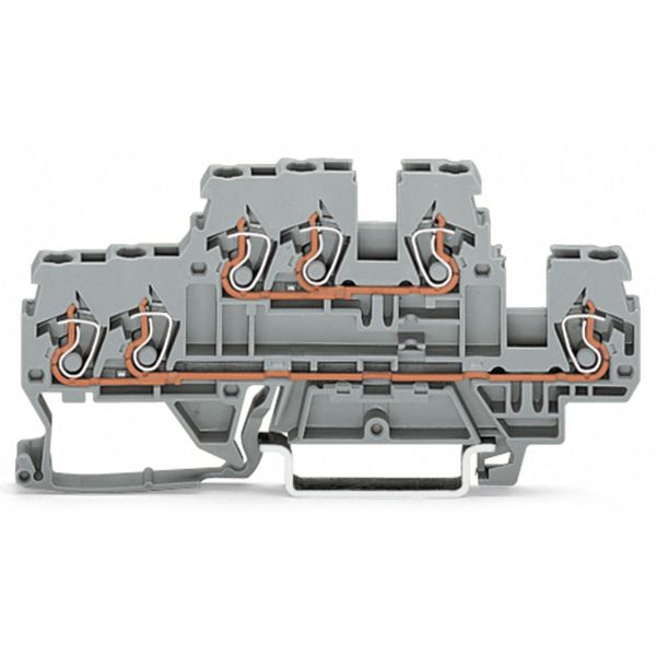 3-conductor, double-deck terminal block Through/through terminal block image 1