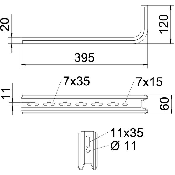 TPSA 395 FS TP wall and support bracket use as support and bracket B395mm image 2