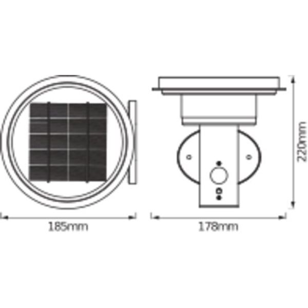 ENDURA® STYLE SOLAR DOUBLE CIRCLE Wall Sensor Double Circle 6W Black image 3