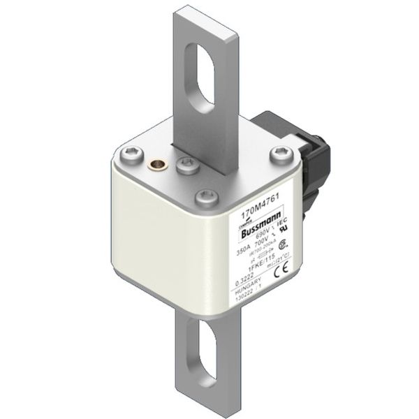 Fuse-link, high speed, 350 A, AC 690 V, size 1, 53 x 69 x 136 mm, aR, IEC, UL, single indicator image 3