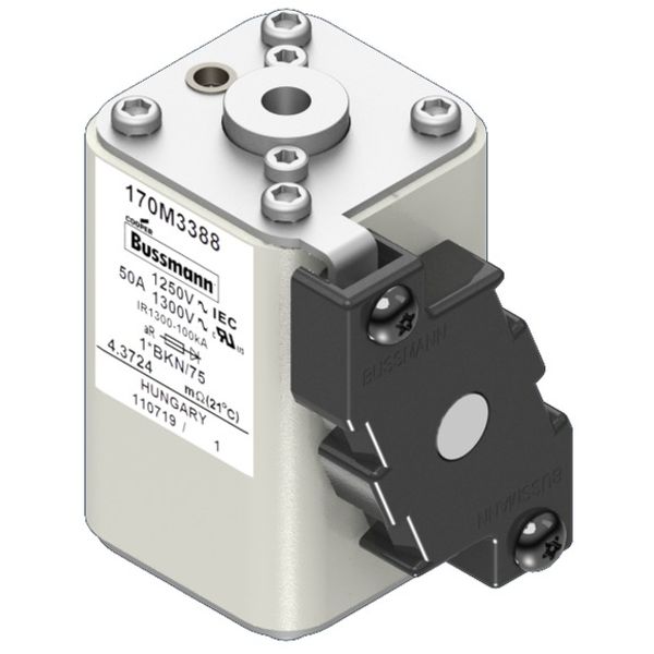 Fuse-link, high speed, 50 A, AC 1250 V, compact size 1, 45 x 59 x 75 mm, aR, IEC, UL, single indicator image 3