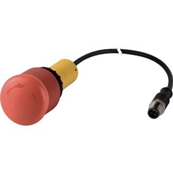 Emergency stop/emergency switching off pushbutton, Mushroom-shaped, 38 mm, Turn-to-release function, 2 NC, Cable (black) with M12A plug, 5 pole, 0.2 m image 11