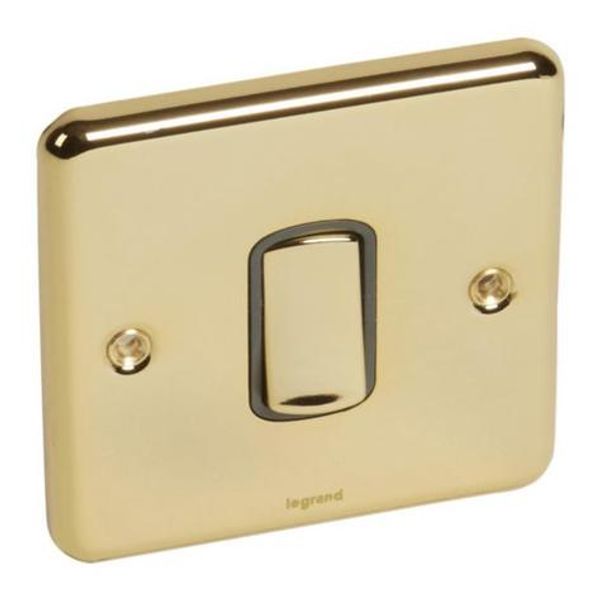 Synergy™ Authentic - 1 gang 1-way switch - 10AX - Glossy gold image 1