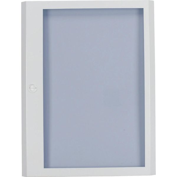 Surface mounted steel sheet door white, transparent, for 24MU per row, 6 rows image 1