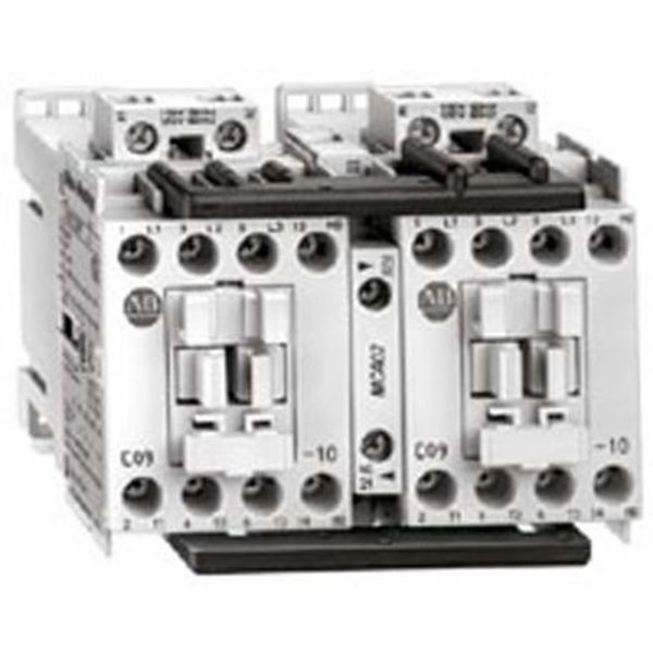 Allen-Bradley, 104-C Reversing Contactors, 9A, Line Side, 200-220V 50Hz / 208-240V 60Hz, 1 N.O.  1 N.C. image 1