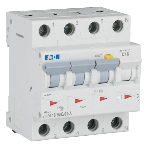 RCD/MCB combination, 16 A, 100 mA, MCB trip characteristic: C, 3p+N, RCD trip characteristic: A image 11