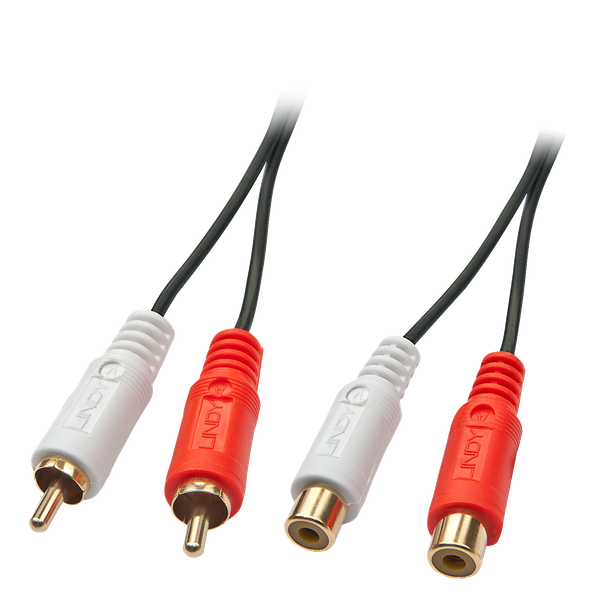 Premium Audio Extention Cable, 2xPhono Stereo, 10m 2xRCA Jack m/f gold plated image 1