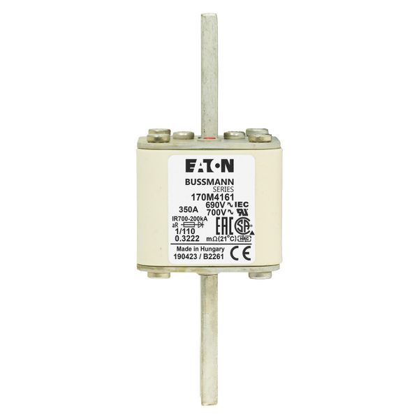 Fuse-link, high speed, 350 A, AC 690 V, DIN 1, 53 x 66 x 138 mm, aR, DIN, IEC, single indicator image 17