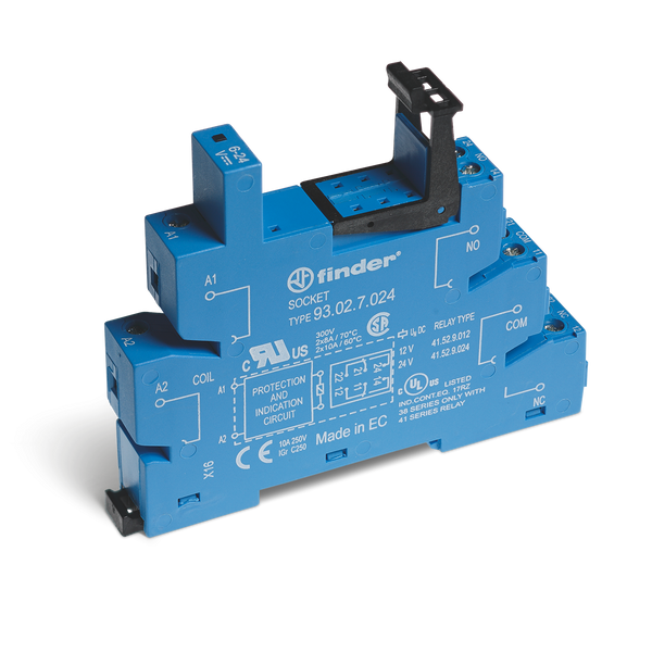 Screw socket blue 230-240VAC for 35mm.rail, 41.52 (93.02.8.230) image 2