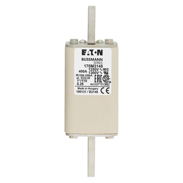 Fuse-link, high speed, 400 A, AC 1250 V, compact size 1, 45 x 45 x 138 mm, aR, DIN, IEC, single indicator image 14