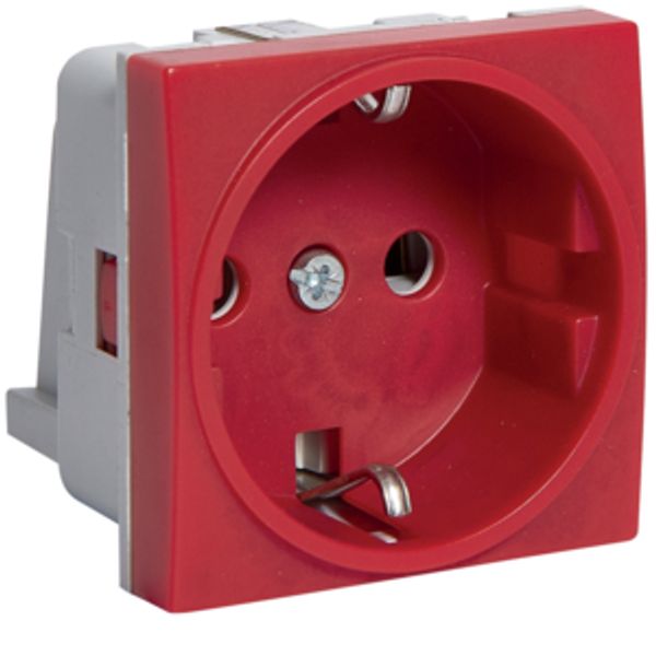 Red Schuko socket 2M 16A 250V RAL 3003 image 1