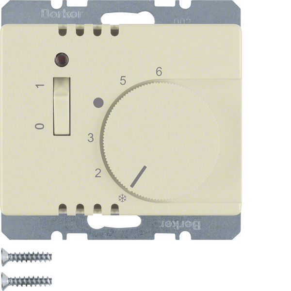 Temp. cont., NC contact, centre plate, 24V AC/DC, rocker switch, arsys image 1