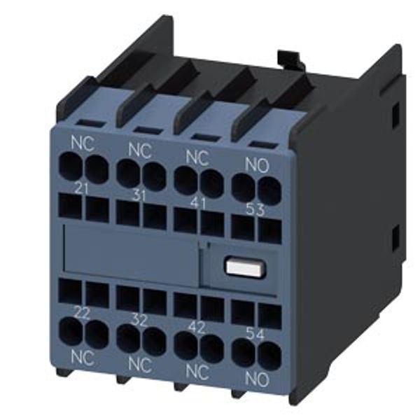 AUX.SWITCH BLOCK,FRONT,1NO+3NC, CURR.PATH: 1NC, 1NC, 1NC, 1NO, F. CONT. RELAYS 3RH2911-2HA13-0KT1 image 1