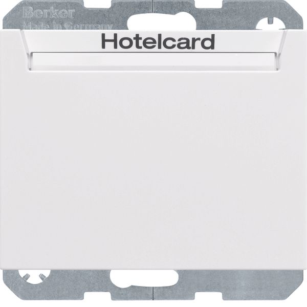 Relay switch centre plate for hotel card, K.1, p. white glossy image 1