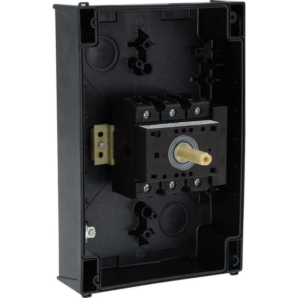 Main switch, P3, 63 A, surface mounting, 3 pole, 1 N/O, 1 N/C, STOP function, With black rotary handle and locking ring, Lockable in the 0 (Off) posit image 60