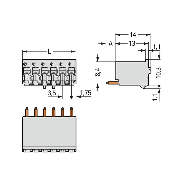 2091-1175 1-conductor THT female connector straight; push-button; Push-in CAGE CLAMP® image 2