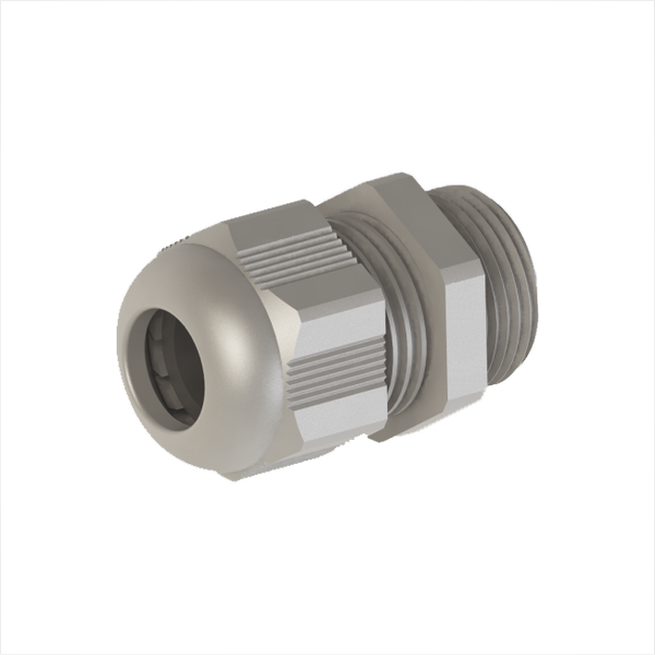 Cable gland, M16, 5-10mm, PA6, light grey RAL7035, IP68 (w Locknut and O-ring) image 1