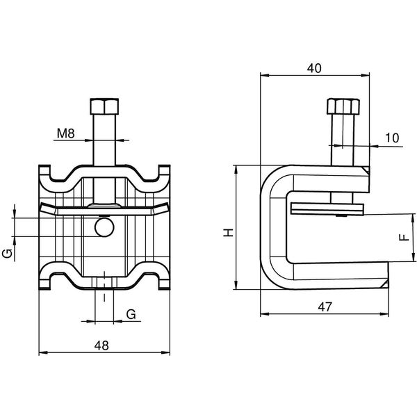 SSP 20-40 M6 FT Beam clamp heavyweight design 20-40mm image 2