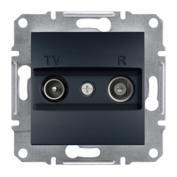 Asfora,TV/R ending socket, 1dB, anthracite image 2