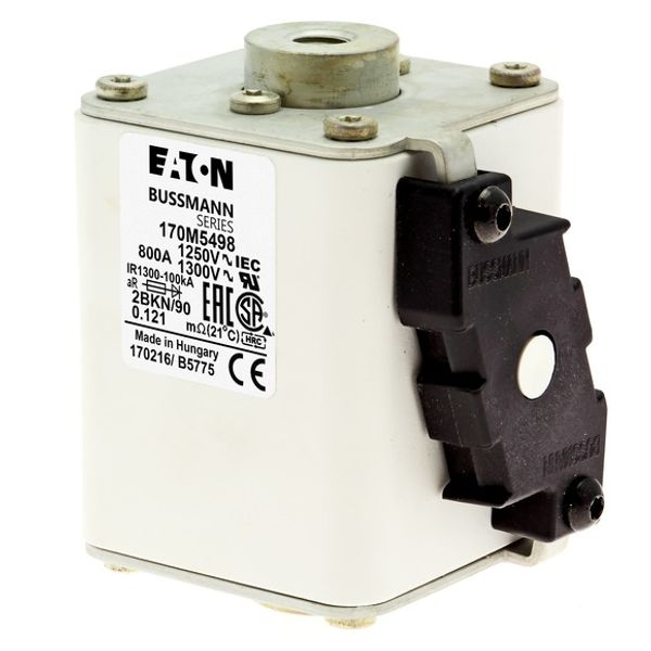 Fuse-link, high speed, 800 A, AC 1250 V, size 2, 61 x 77 x 91 mm, aR, IEC, UL, single indicator image 3