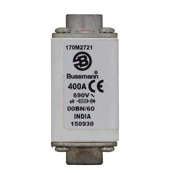 Fuse-link, high speed, 400 A, AC 690 V, size 00, 30 x 48 x 64 mm, aR, IEC, visual indicator image 13