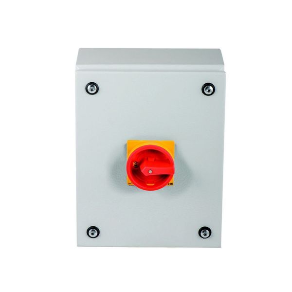 Main switch, T3, 32 A, surface mounting, 4 contact unit(s), 6 pole, 1 N/O, 1 N/C, Emergency switching off function, Lockable in the 0 (Off) position, image 17