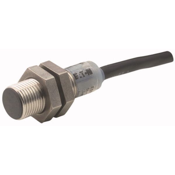 Proximity switch, E57 Premium+ Short-Series, 1 NC, 2-wire, 40 - 250 V AC, 20 - 250 V DC, M12 x 1 mm, Sn= 2 mm, Flush, NPN/PNP, Stainless steel, 2 m co image 1