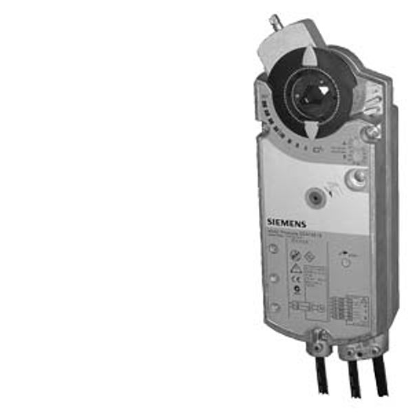 GCA326.1E - Rotary air damper actuator, AC 230 V, 2-position, 18 Nm, spring return 90/15 s, 2 auxiliary switches image 1