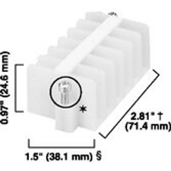 Allen-Bradley, 1492 Panel Mount Block, Standard 6-Pole, screw terminal w/ wire clamp image 1