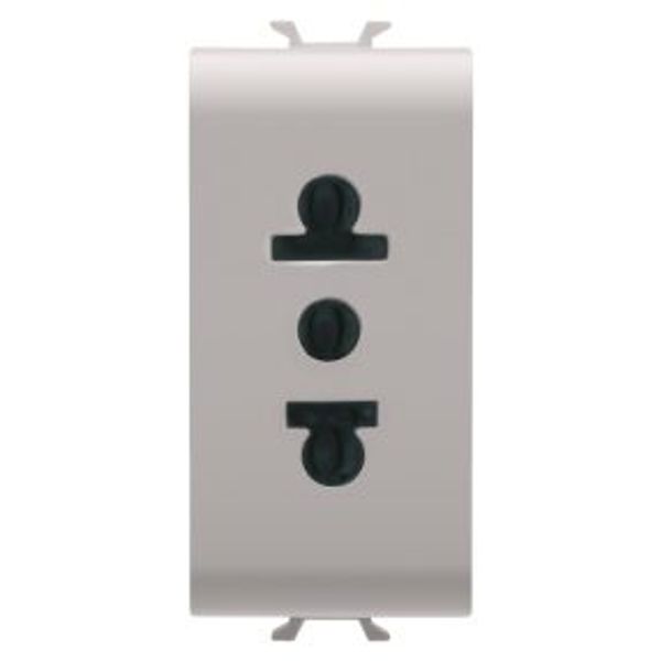 EURO-AMERICAN STANDARD SOCKET-OUTLET 250/125V ac - 2P+E 15A - 1 MODULE - NATURAL SATIN BEIGE - CHORUSMART image 1