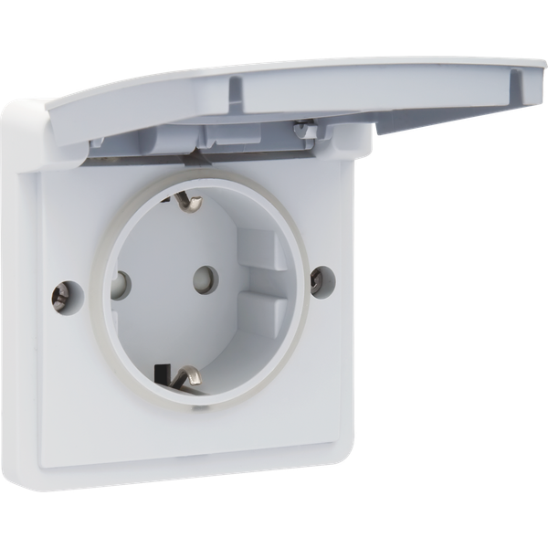 Splashproof socket outlet 16 A/250 Vac with side earthing, shutters an image 2