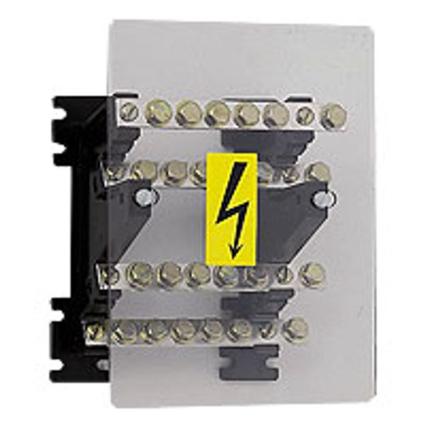 Power distribution block - stepped for lugs - 125 A - 4 bars 15 x 4 mm image 1