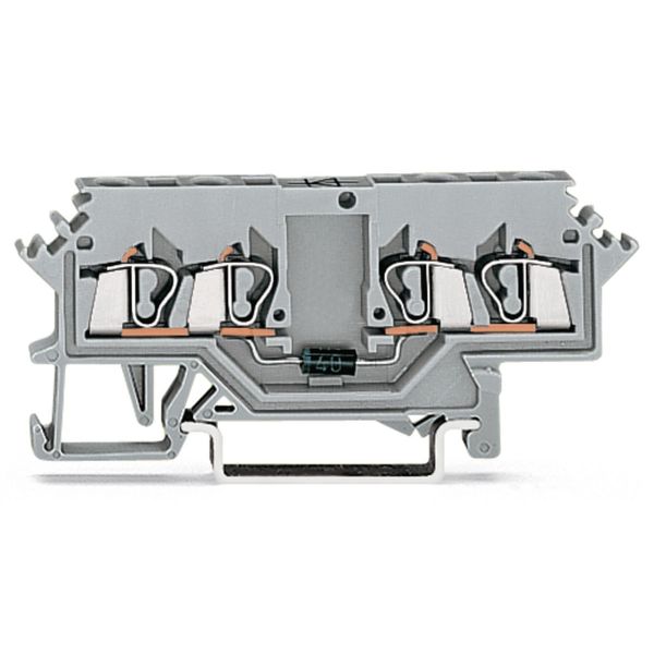 Component terminal block 4-conductor with diode 1N4007 gray image 1