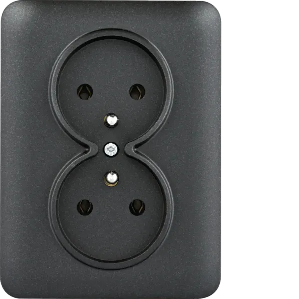 Individual double socket - black image 1