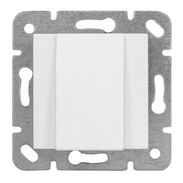 Cable outlet socket with cover, white image 1