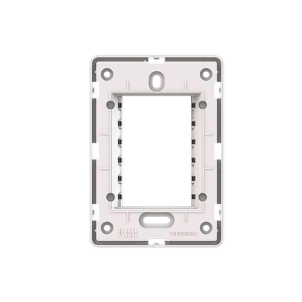N1373.9 BL Mounting plate for 3 module box - White image 1