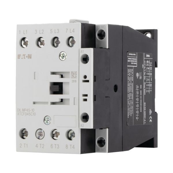 Contactor, 4 pole, AC operation, AC-1: 45 A, 1 N/O, 230 V 50/60 Hz, Screw terminals image 5