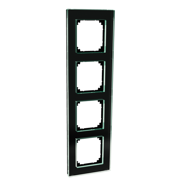 Exxact Solid 4-gang glass frame black image 4