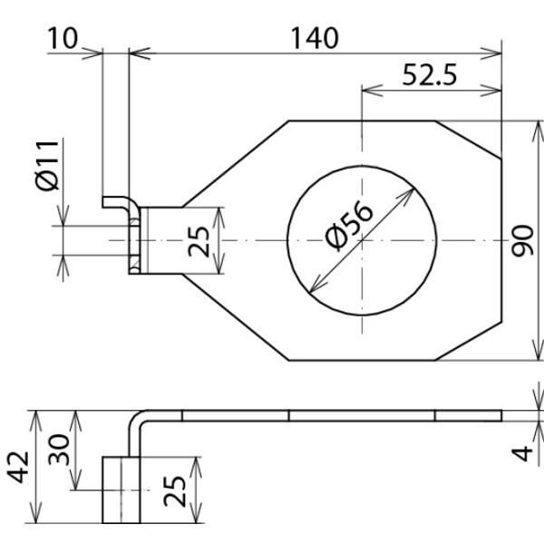Connection bracket IF1 angled bore diameter d1 56 mm image 2