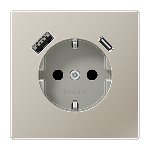 SCHUKO socket with USB type AC ES1520-15CA image 1