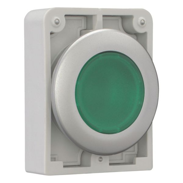 Illuminated pushbutton actuator, RMQ-Titan, Flat, maintained, green, Blank, Metal bezel image 6