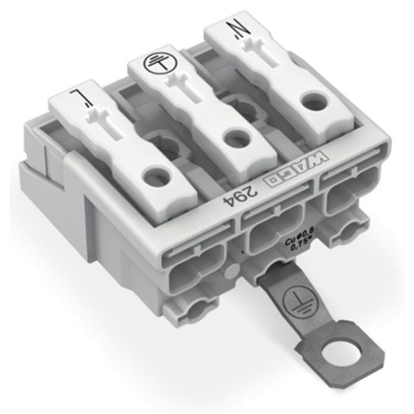 Lighting connector push-button, external with screw-type ground contac image 2