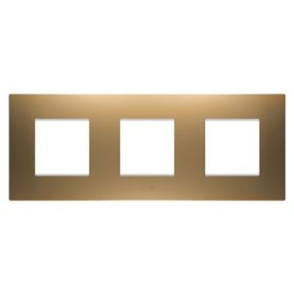 EGO INTERNATIONAL PLATE - IN PAINTED TECHNOPOLYMER - 2+2+2 MODULES HORIZONTAL - GOLD - CHORUSMART image 1